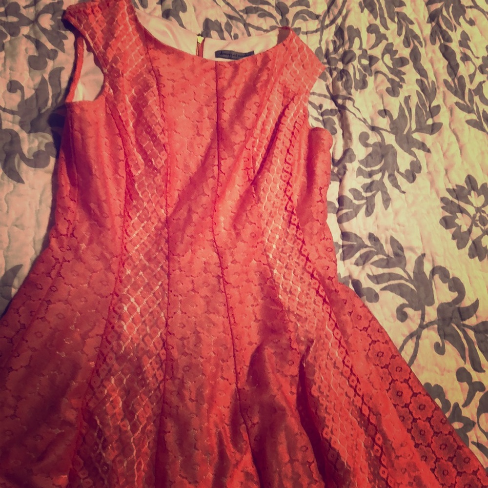 Coral drop waist dress